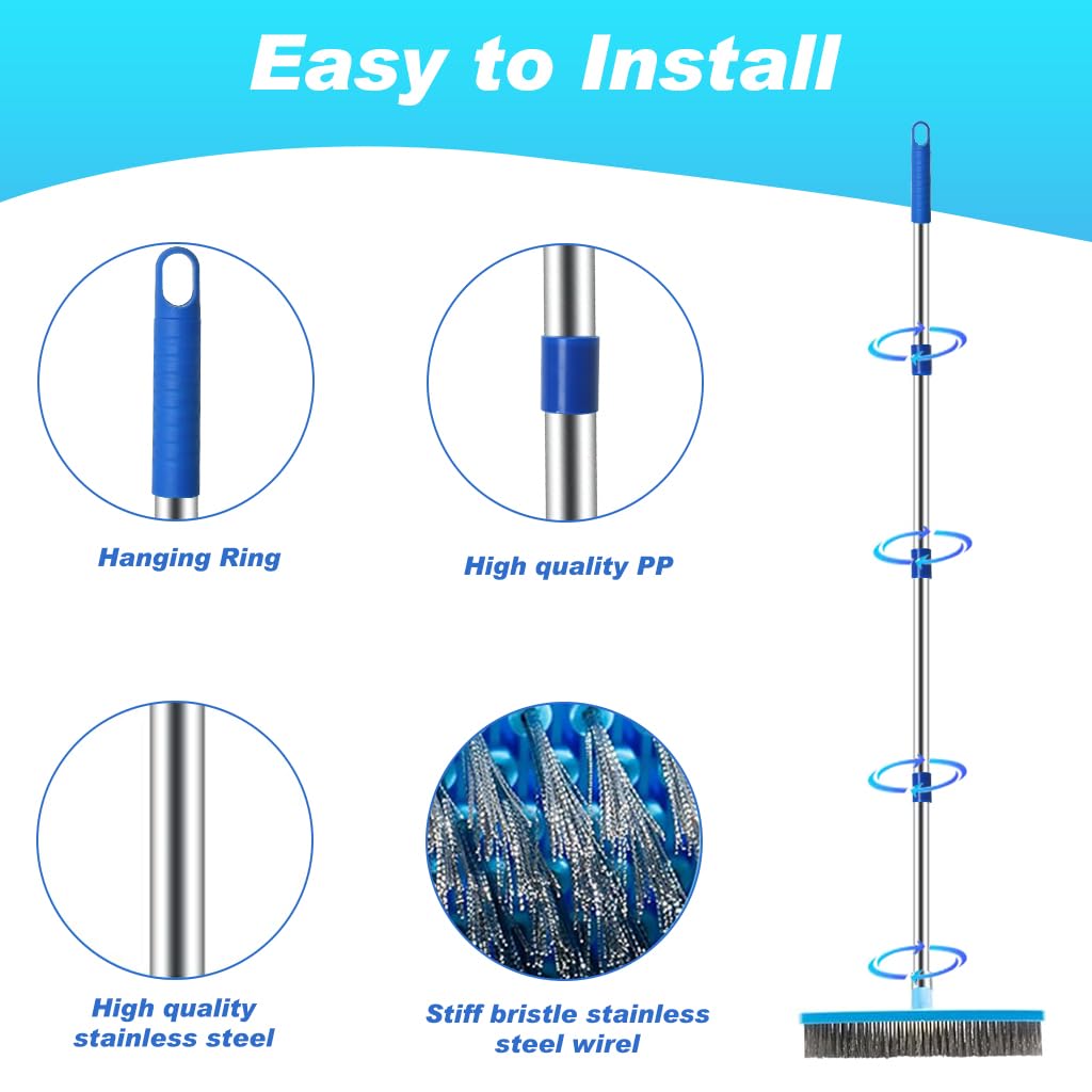 HASTHIP 63'' Floor Scrubber Stainless Steel Wire Floor Scrubber 11.8 Inches Width Metal Wire Ceramic Tile Cleaning Brush Remove Dirty, Hard Stain On Floor, Ceramic Tile, Cement Floor HASTHIP 63'' Floor Scrubber Stainless Steel Wire Floor Scrubber 11.8 Inches Width Metal Wire Ceramic Tile Cleaning Brush Remove Dirty, Hard Stain On Floor, Ceramic Tile, Cement Floor